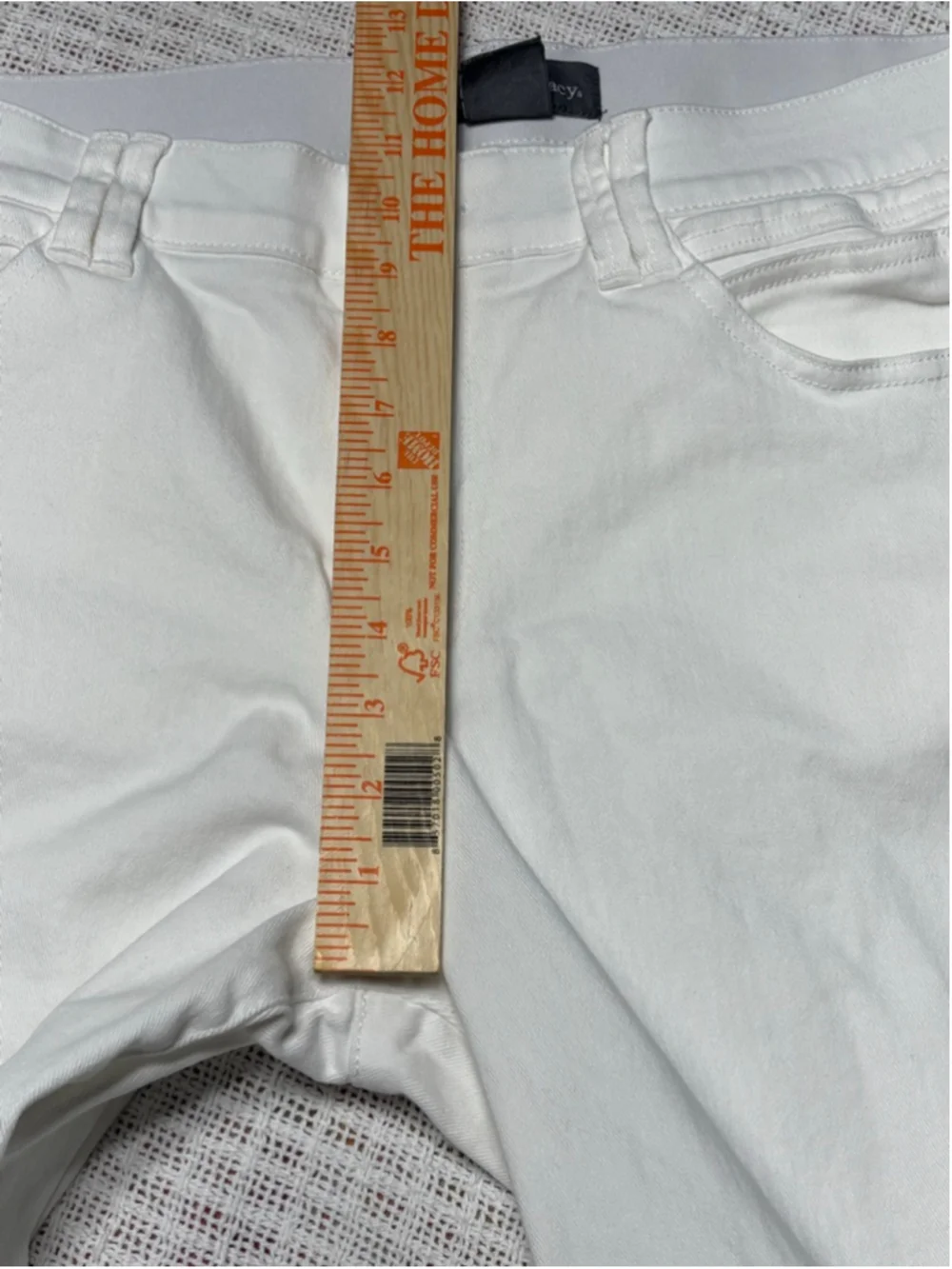 Democracy Ab' Technology Optic White Scalloped Fray Hem Crop Flare Jeans SZ 14 - Picture 7 of 9